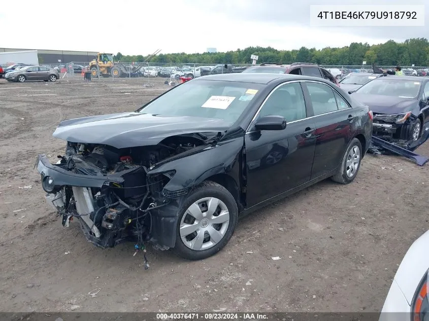 2009 Toyota Camry Le VIN: 4T1BE46K79U918792 Lot: 40376471