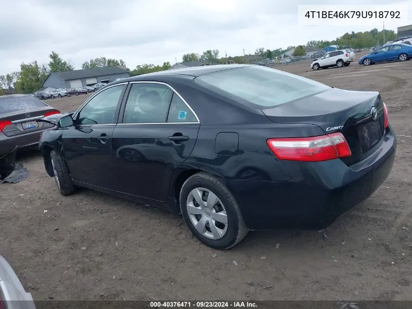 2009 Toyota Camry Le VIN: 4T1BE46K79U918792 Lot: 40376471