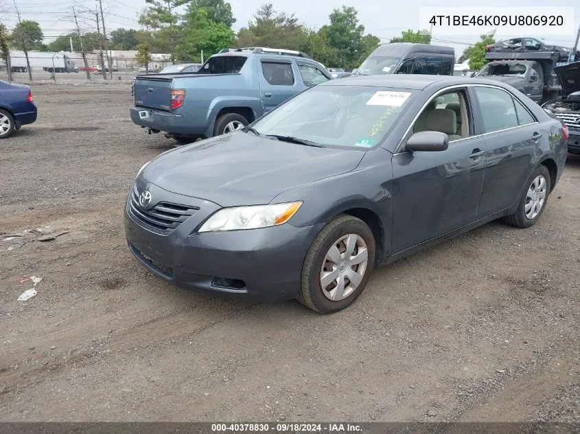 2009 Toyota Camry Se/Le/Xle VIN: 4T1BE46K09U806920 Lot: 40378830