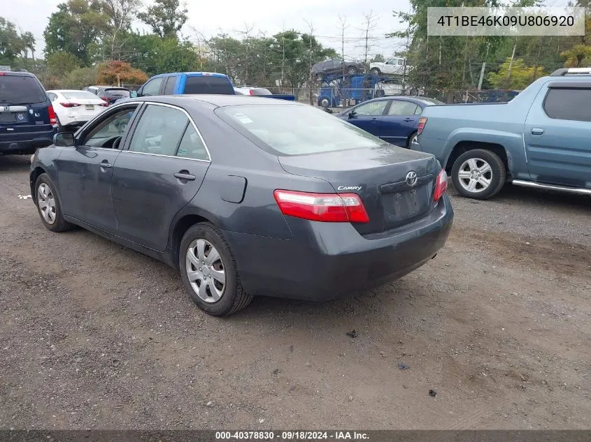 4T1BE46K09U806920 2009 Toyota Camry Se/Le/Xle