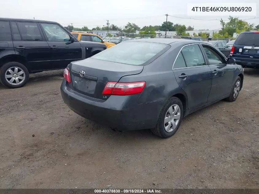 2009 Toyota Camry Se/Le/Xle VIN: 4T1BE46K09U806920 Lot: 40378830