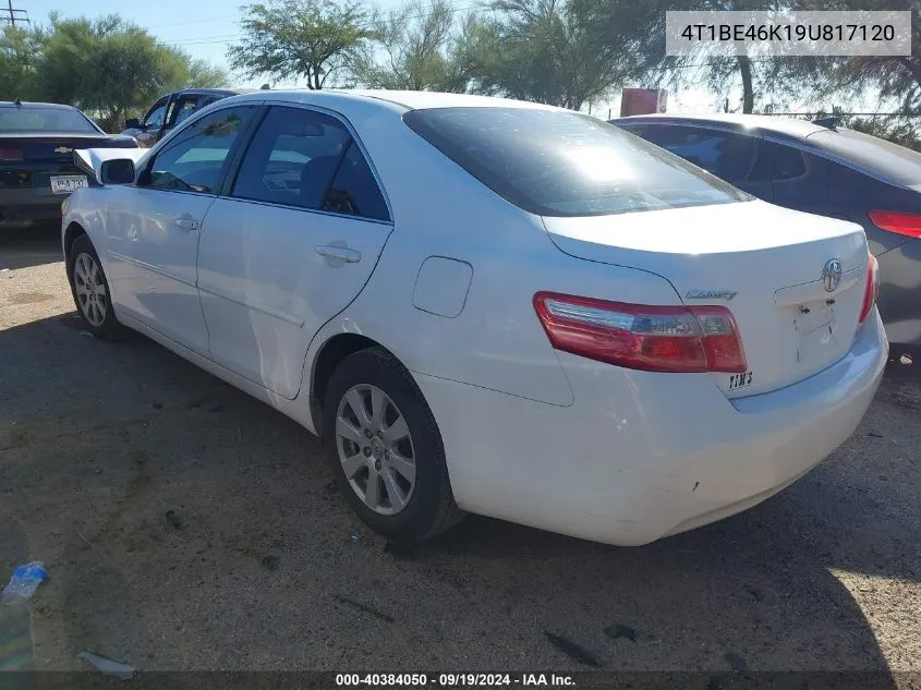 2009 Toyota Camry Xle VIN: 4T1BE46K19U817120 Lot: 40384050