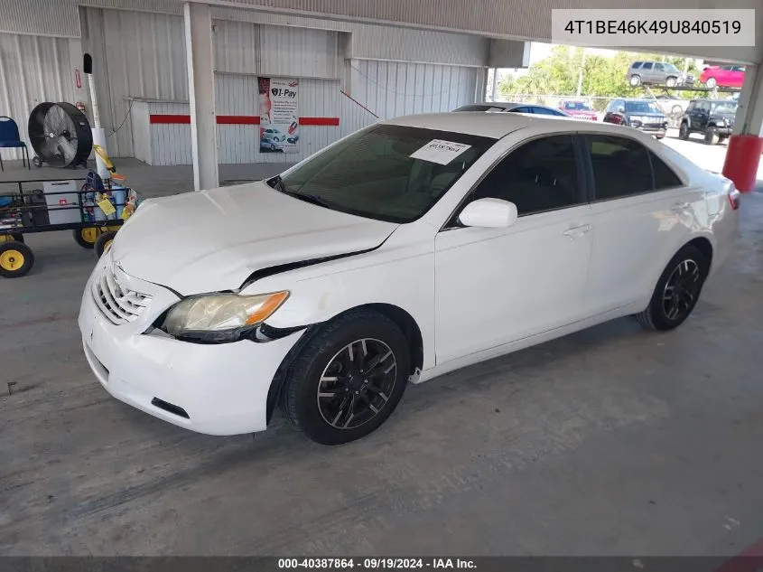 2009 Toyota Camry Le VIN: 4T1BE46K49U840519 Lot: 40387864