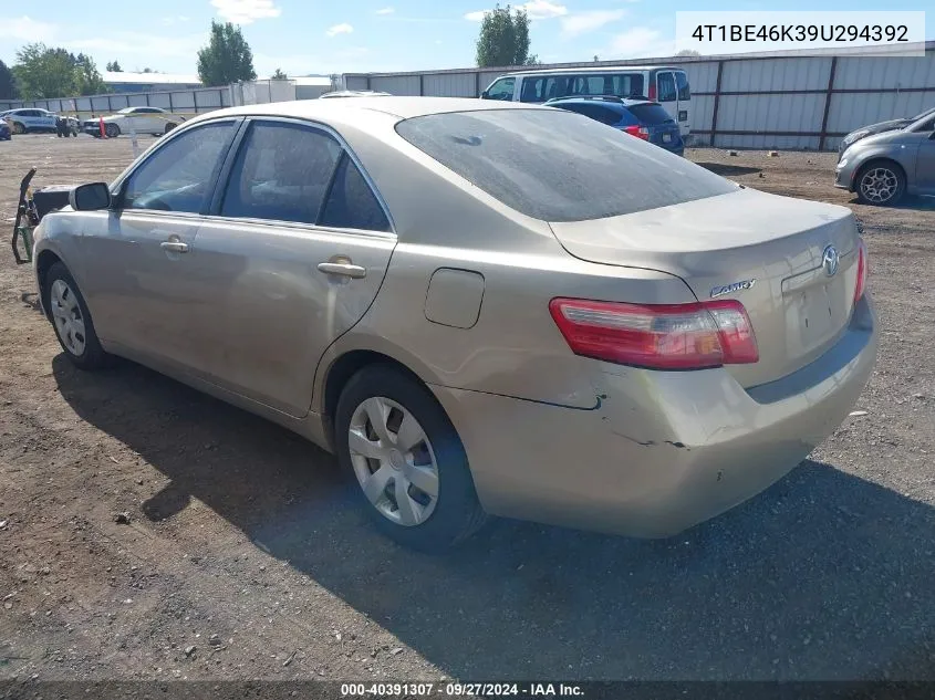 2009 Toyota Camry Le VIN: 4T1BE46K39U294392 Lot: 40391307