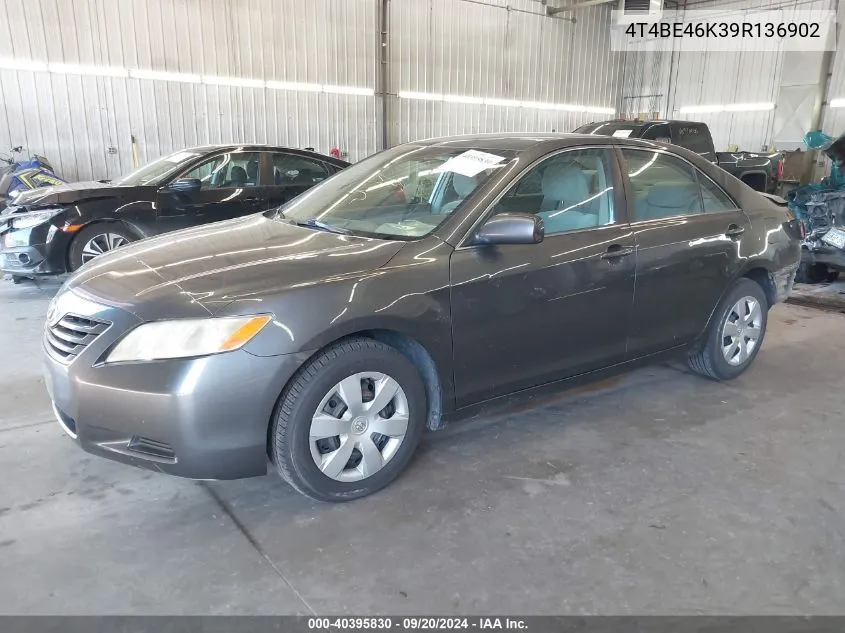 2009 Toyota Camry Le VIN: 4T4BE46K39R136902 Lot: 40395830