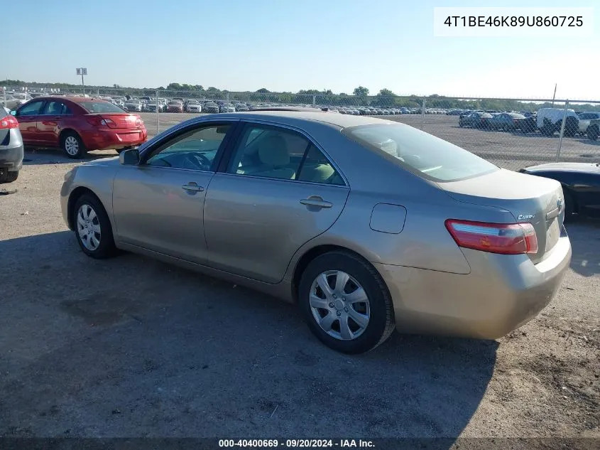 2009 Toyota Camry Le VIN: 4T1BE46K89U860725 Lot: 40400669