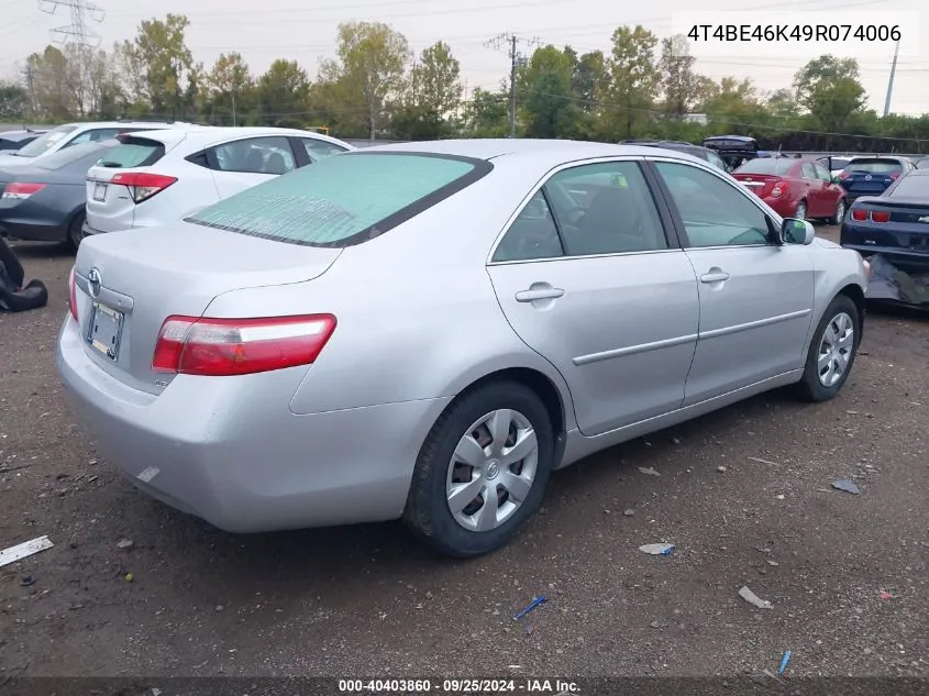 2009 Toyota Camry Le VIN: 4T4BE46K49R074006 Lot: 40403860