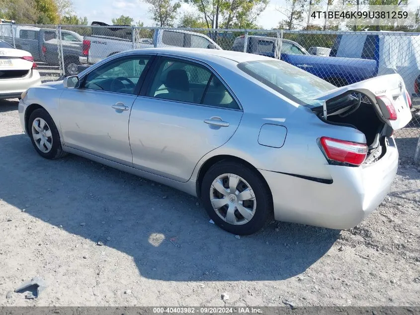 4T1BE46K99U381259 2009 Toyota Camry Le