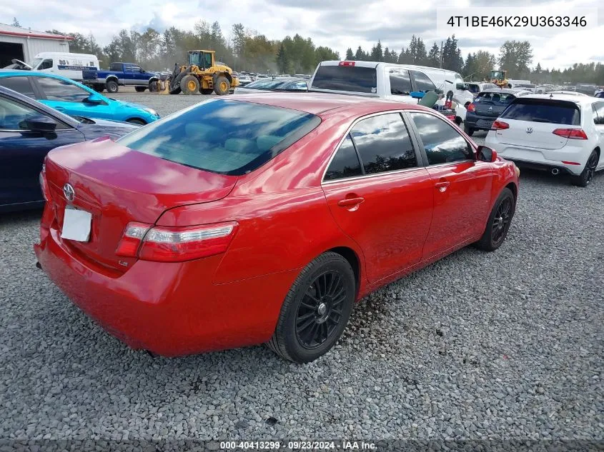 2009 Toyota Camry Le VIN: 4T1BE46K29U363346 Lot: 40413299