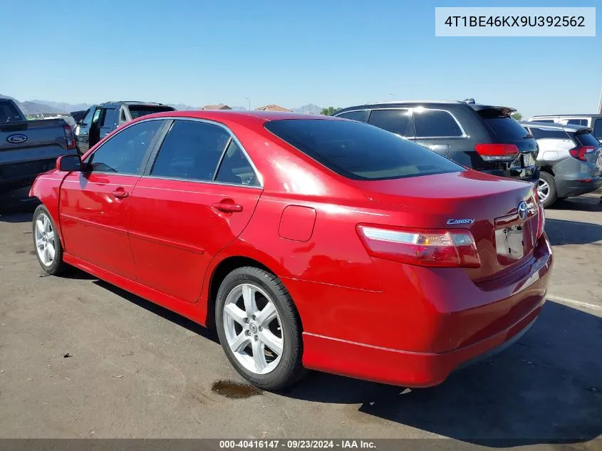 2009 Toyota Camry Se VIN: 4T1BE46KX9U392562 Lot: 40416147