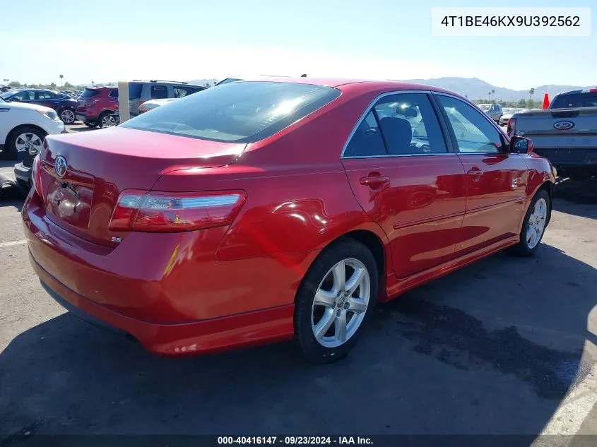 2009 Toyota Camry Se VIN: 4T1BE46KX9U392562 Lot: 40416147