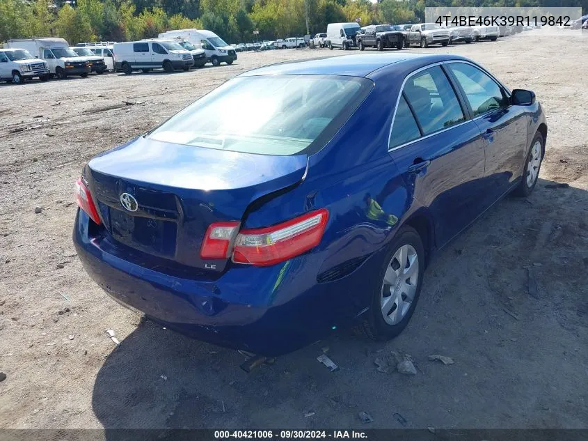 4T4BE46K39R119842 2009 Toyota Camry Le