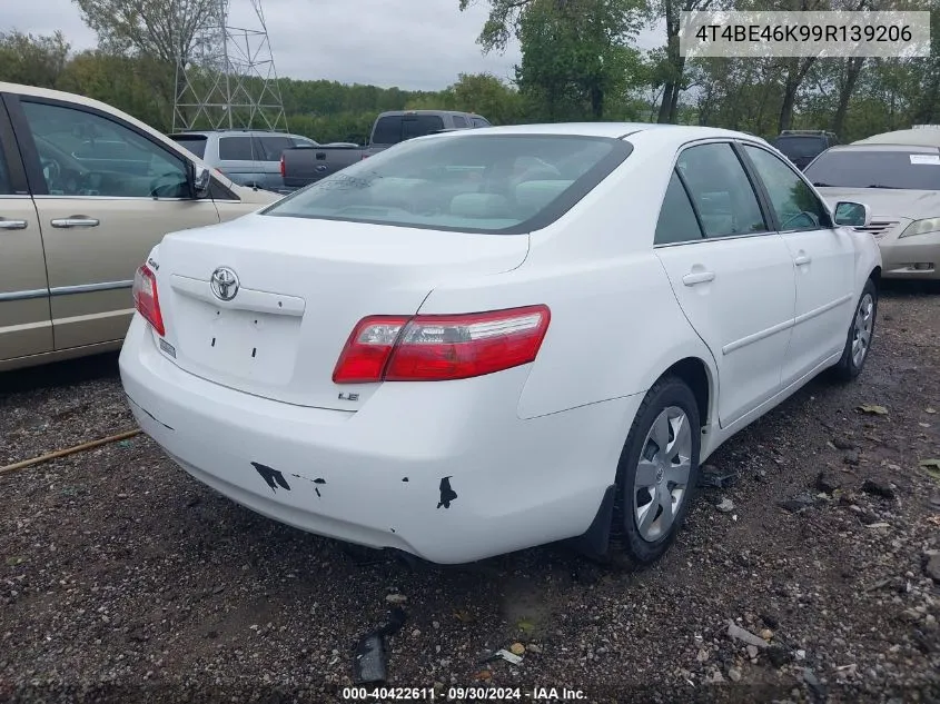 4T4BE46K99R139206 2009 Toyota Camry Le