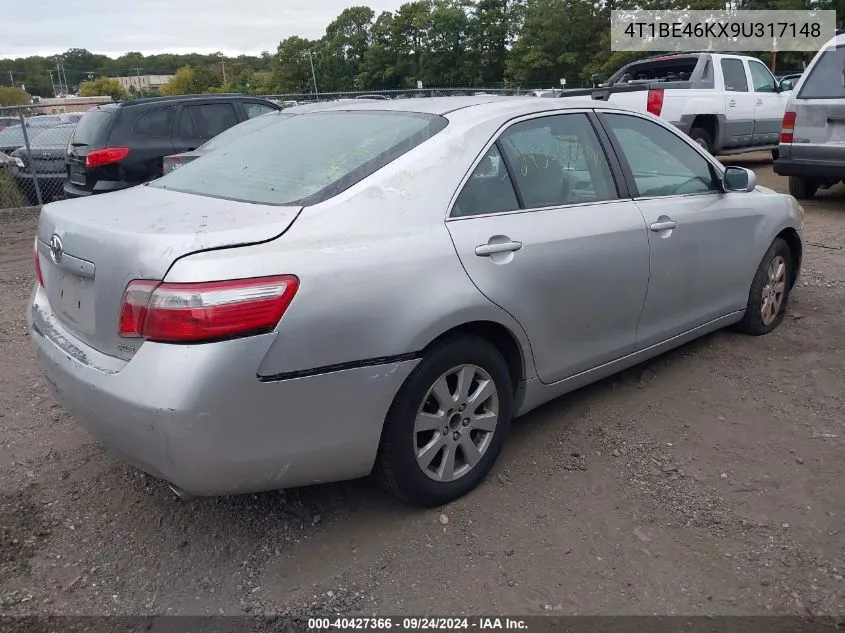 2009 Toyota Camry Xle VIN: 4T1BE46KX9U317148 Lot: 40427366