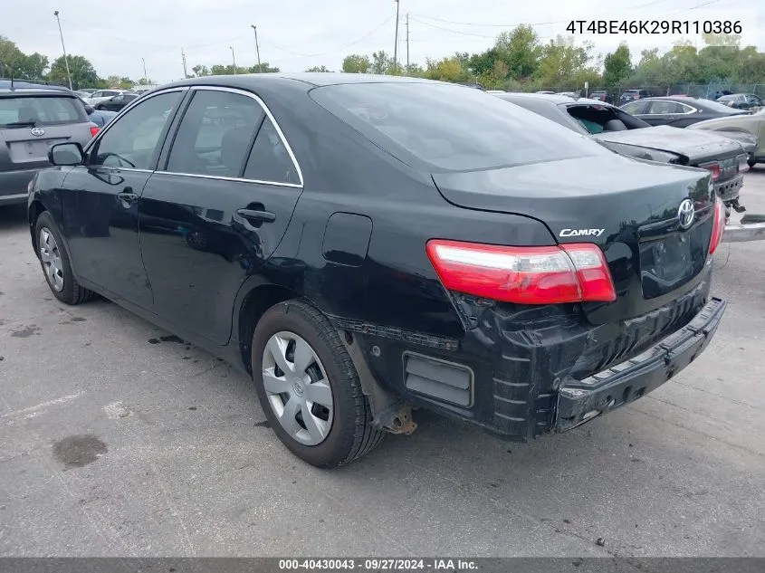 2009 Toyota Camry Le VIN: 4T4BE46K29R110386 Lot: 40430043