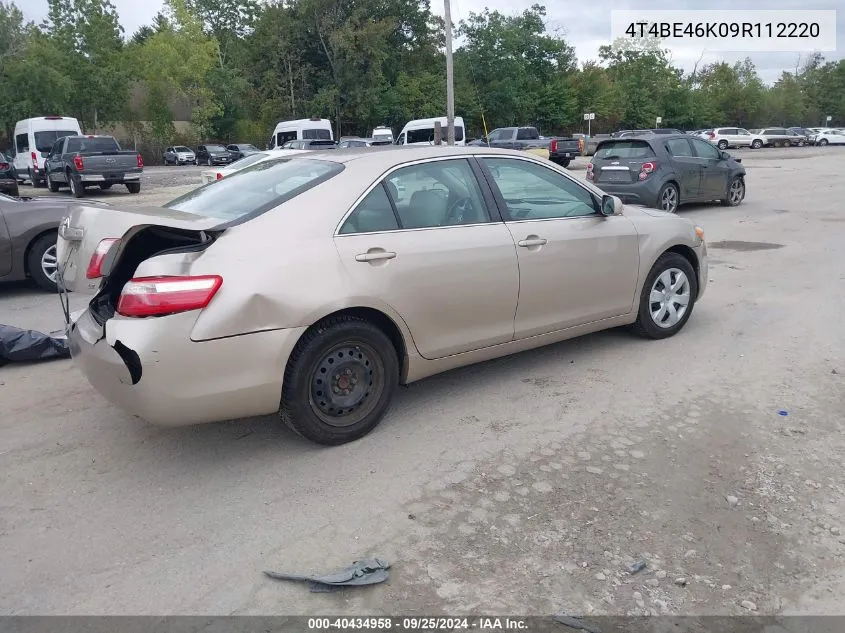 4T4BE46K09R112220 2009 Toyota Camry Le