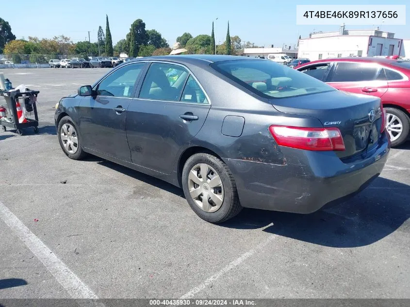 2009 Toyota Camry Le VIN: 4T4BE46K89R137656 Lot: 40435930