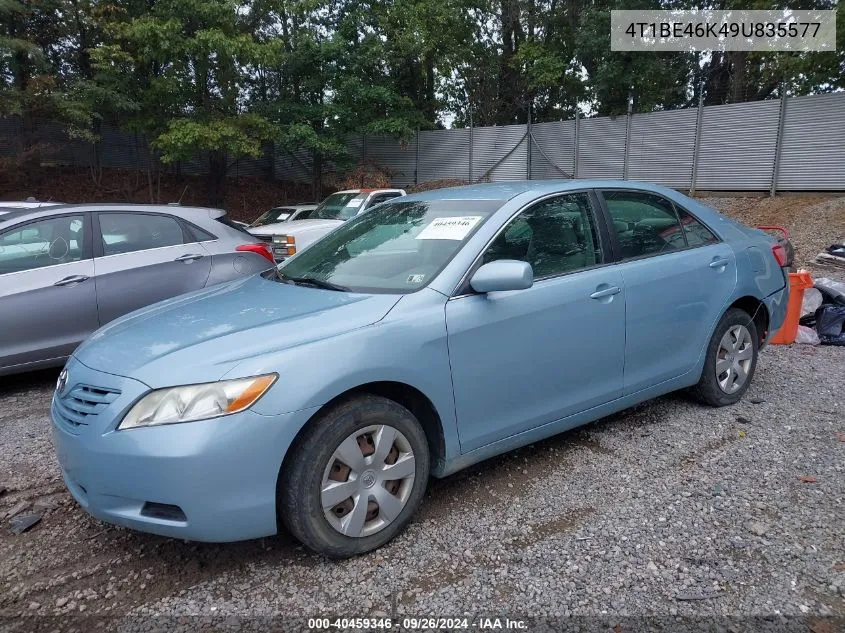 2009 Toyota Camry Le VIN: 4T1BE46K49U835577 Lot: 40459346