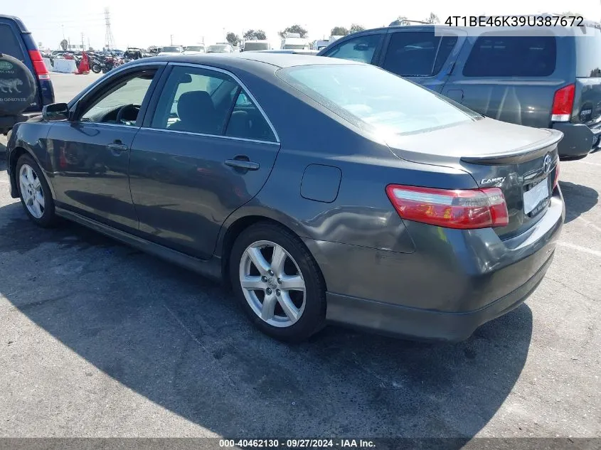 2009 Toyota Camry Se VIN: 4T1BE46K39U387672 Lot: 40462130