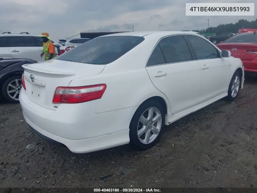 2009 Toyota Camry Se VIN: 4T1BE46KX9U851993 Lot: 40463160