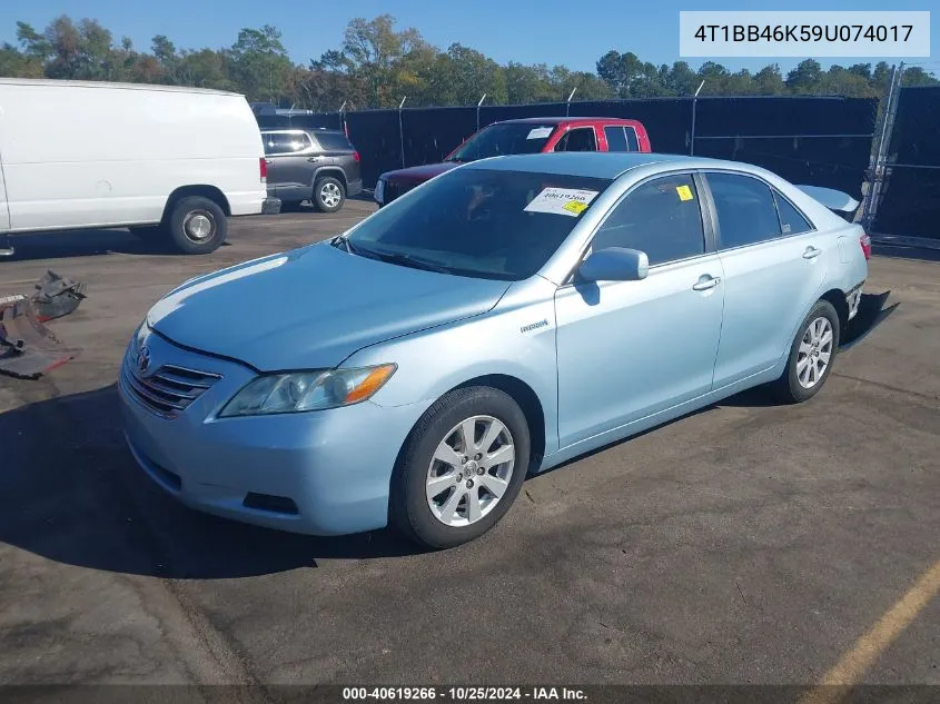 2009 Toyota Camry Hybrid VIN: 4T1BB46K59U074017 Lot: 40619266