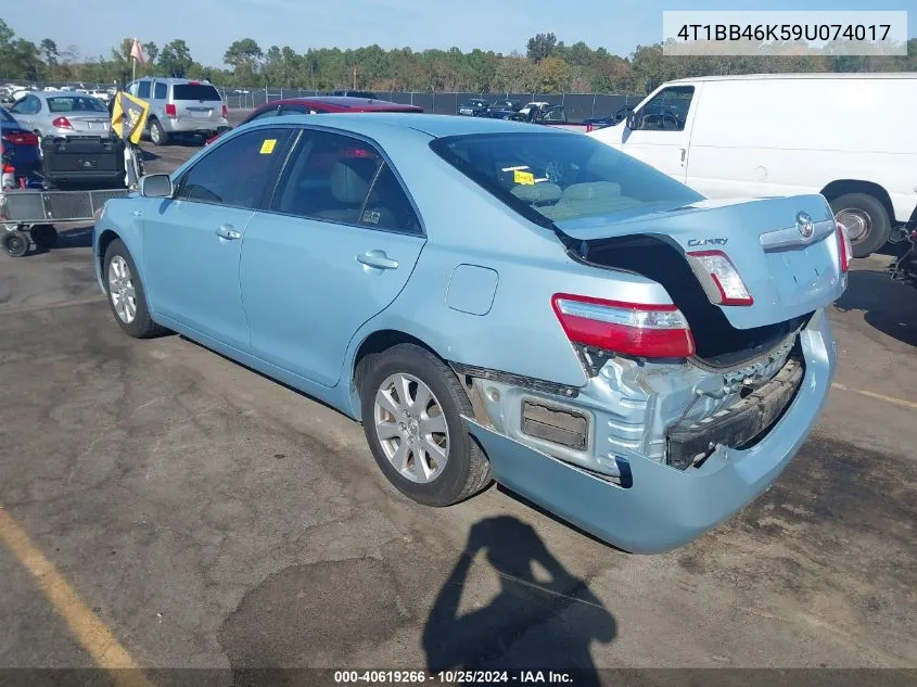 2009 Toyota Camry Hybrid VIN: 4T1BB46K59U074017 Lot: 40619266