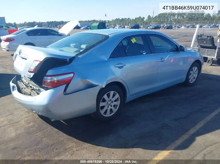 2009 Toyota Camry Hybrid VIN: 4T1BB46K59U074017 Lot: 40619266