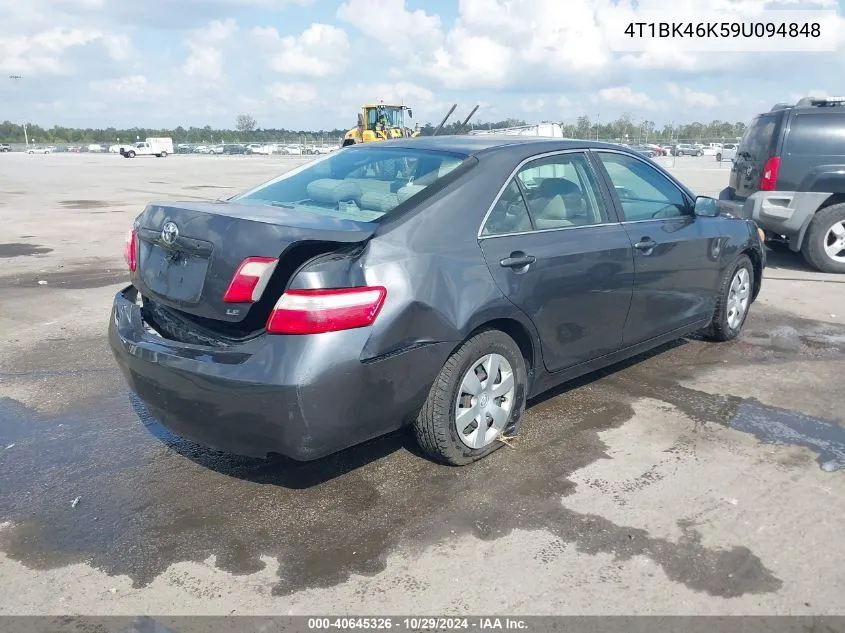 2009 Toyota Camry Le V6 VIN: 4T1BK46K59U094848 Lot: 40645326