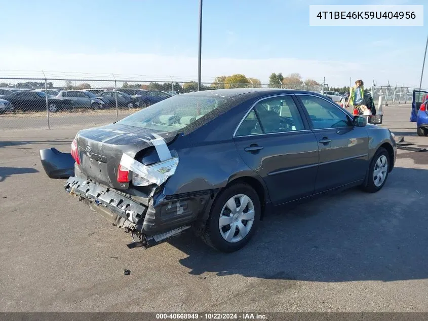 2009 Toyota Camry Le VIN: 4T1BE46K59U404956 Lot: 40668949