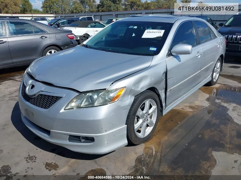 4T1BK46K49U081492 2009 Toyota Camry Se V6