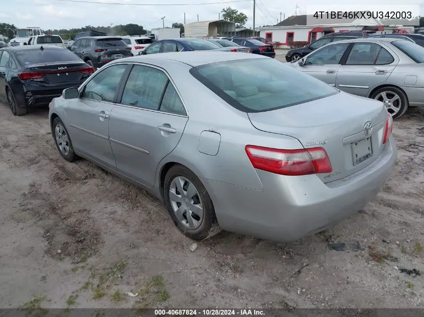 2009 Toyota Camry Se/Le/Xle VIN: 4T1BE46KX9U342003 Lot: 40687824