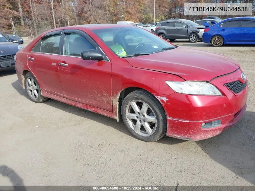 2009 Toyota Camry Se VIN: 4T1BE46K49U344538 Lot: 40694608