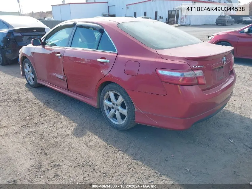 2009 Toyota Camry Se VIN: 4T1BE46K49U344538 Lot: 40694608