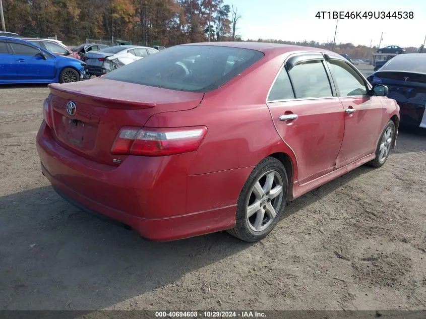 2009 Toyota Camry Se VIN: 4T1BE46K49U344538 Lot: 40694608