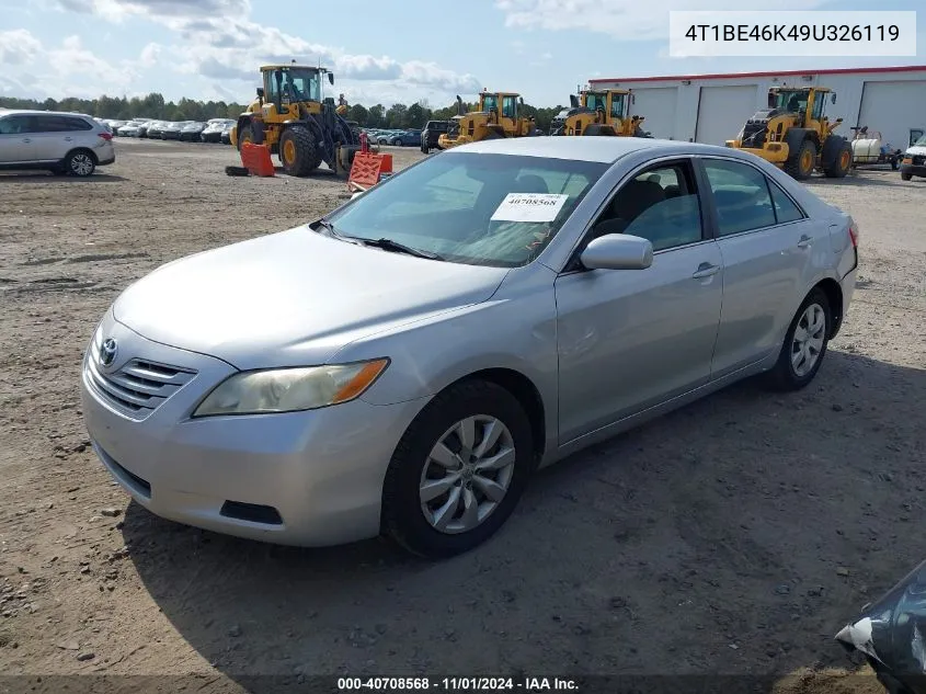 2009 Toyota Camry Le VIN: 4T1BE46K49U326119 Lot: 40708568