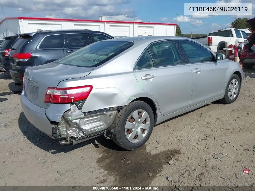 2009 Toyota Camry Le VIN: 4T1BE46K49U326119 Lot: 40708568