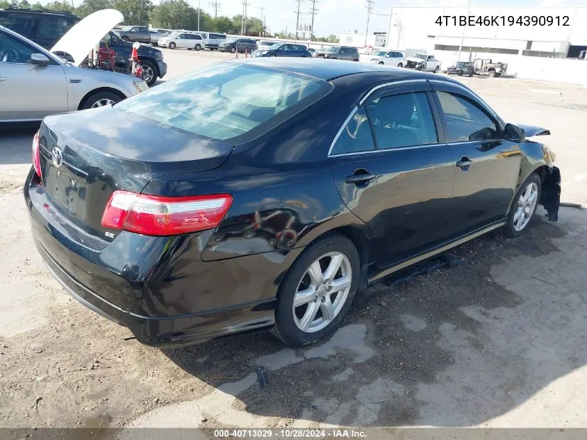 2009 Toyota Camry Le/Se/Xle VIN: 4T1BE46K194390912 Lot: 40713029