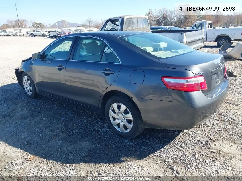 2009 Toyota Camry Le VIN: 4T1BE46K49U912593 Lot: 40720832