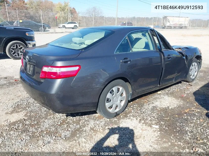 2009 Toyota Camry Le VIN: 4T1BE46K49U912593 Lot: 40720832