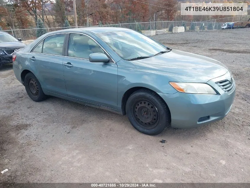 2009 Toyota Camry Le VIN: 4T1BE46K39U851804 Lot: 40721885