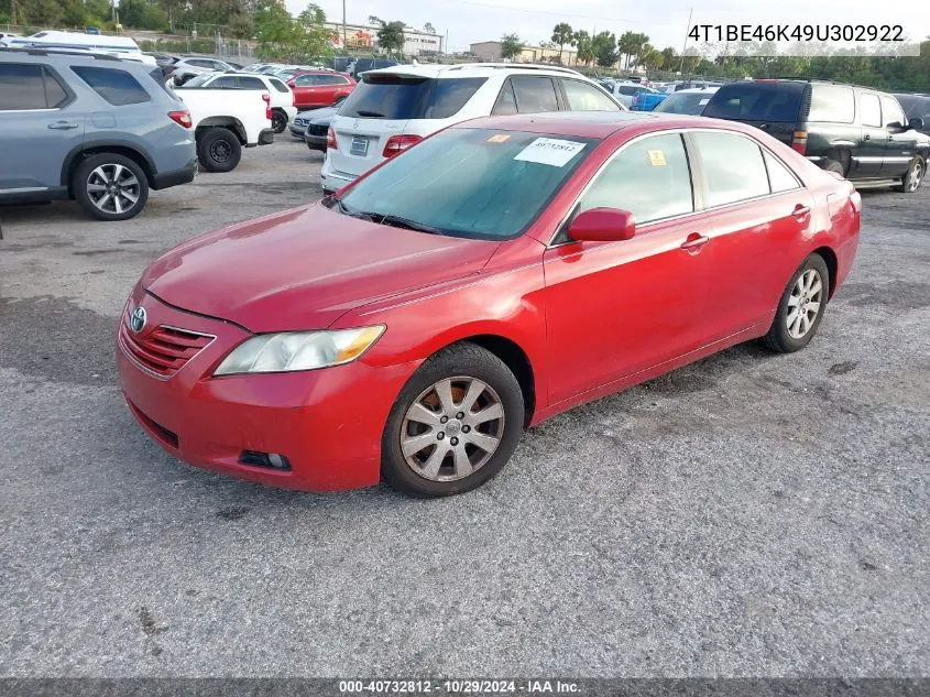 4T1BE46K49U302922 2009 Toyota Camry Xle