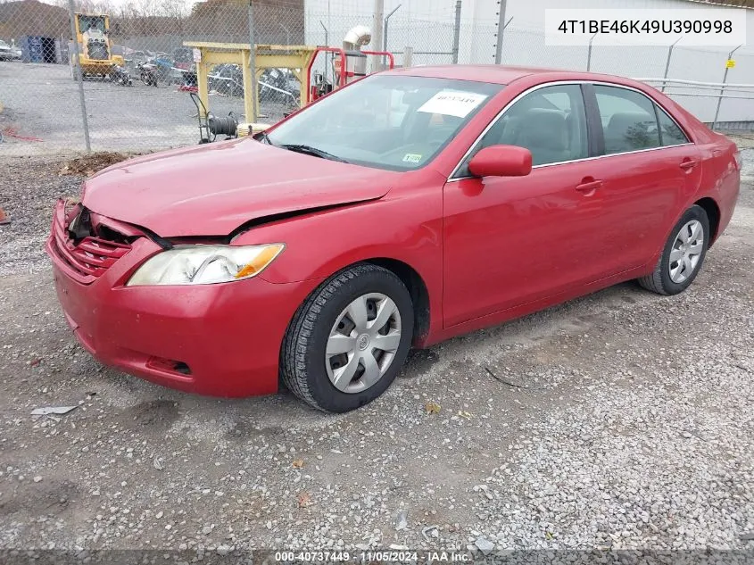 2009 Toyota Camry Le VIN: 4T1BE46K49U390998 Lot: 40737449