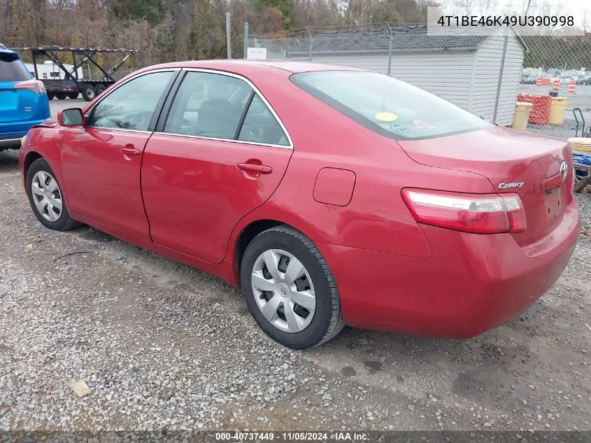 2009 Toyota Camry Le VIN: 4T1BE46K49U390998 Lot: 40737449