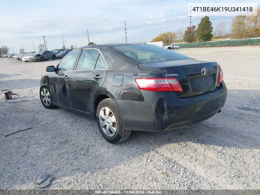 2009 Toyota Camry Le VIN: 4T1BE46K19U341418 Lot: 40746465