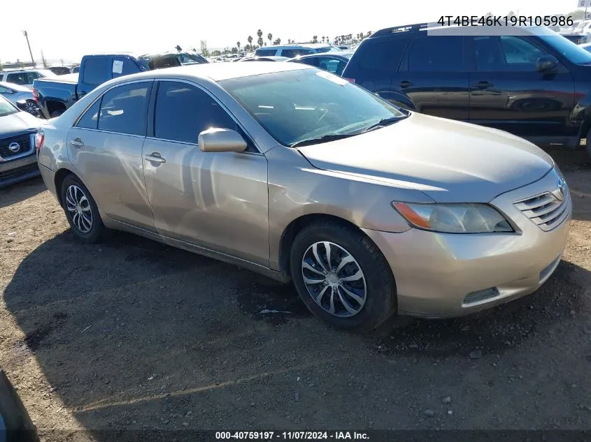 2009 Toyota Camry Le VIN: 4T4BE46K19R105986 Lot: 40759197