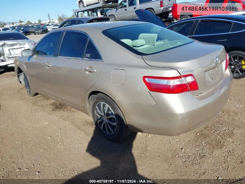 2009 Toyota Camry Le VIN: 4T4BE46K19R105986 Lot: 40759197