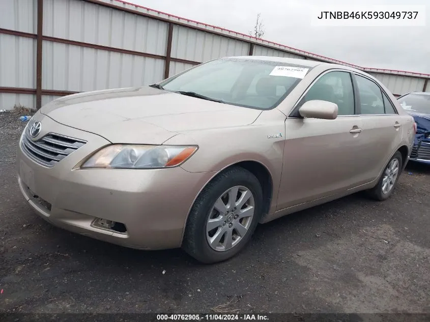 2009 Toyota Camry Hybrid VIN: JTNBB46K593049737 Lot: 40762905