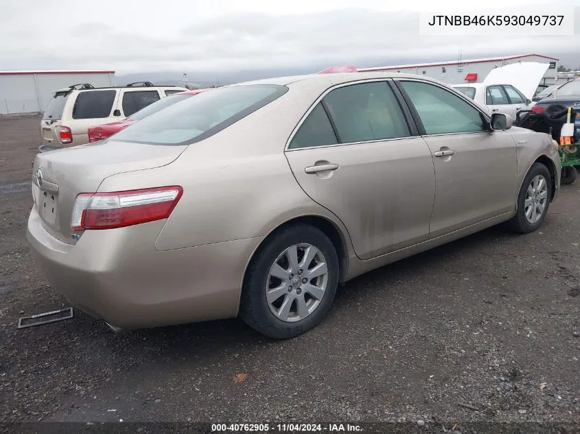 2009 Toyota Camry Hybrid VIN: JTNBB46K593049737 Lot: 40762905