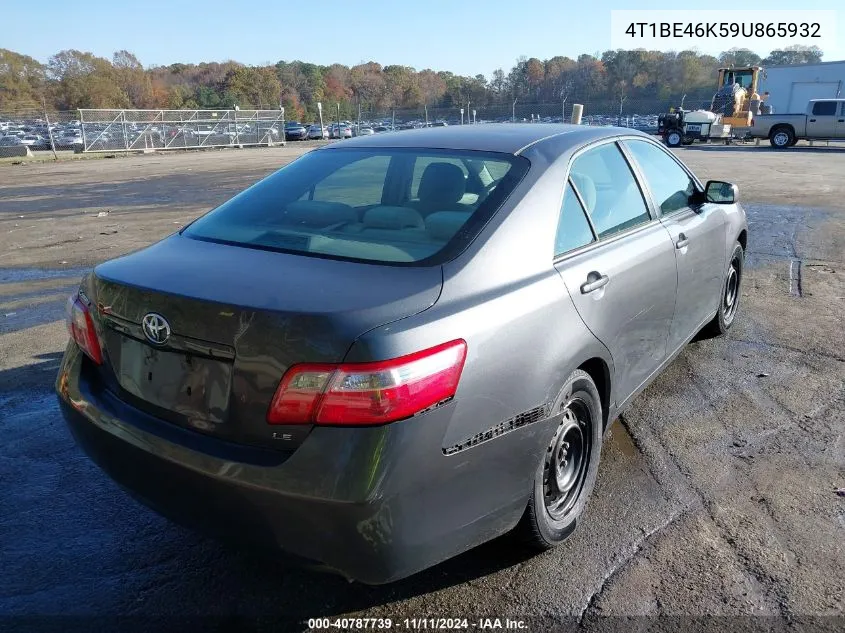 2009 Toyota Camry Le VIN: 4T1BE46K59U865932 Lot: 40787739