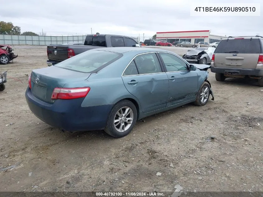 2009 Toyota Camry Le VIN: 4T1BE46K59U890510 Lot: 40792100